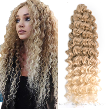 New Arrival Pink Brown Deep Ocean Wave Crochet Braids Soft Hawaii Curls Ombre Color Synthetic Hair Extensions For Women African